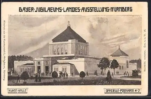 AK Nürnberg, Bayer.-Jubiläums-Landes-Ausstellung 1906, Kunst-Halle, Ganzsache Bayern