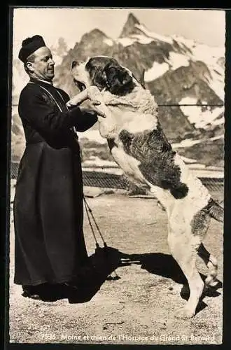 AK Grand St. Bernard, Moine et chien de l`Hospice du Grand St. Bernard