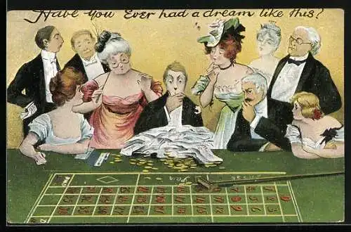 AK Elegante Menschen beim Roulette