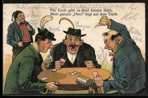 AK Männer beim Kartenspiel