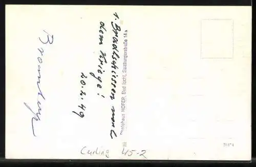 Foto-AK Gruppenbild von Curling-Spielern, Wintersport