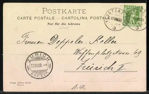 AK Maler Gottfried Keller im Anzug