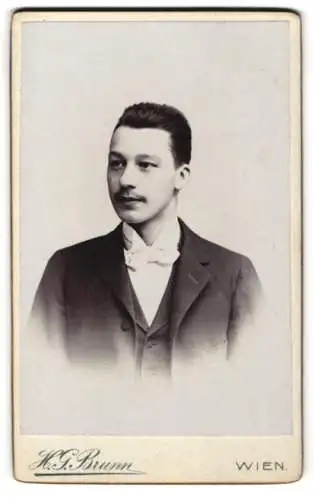 Fotografie H.G. Brunn, Wien, Mariahilferstr. 108, Porträt eines eleganten Herrn