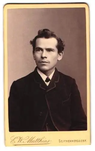 Fotografie E. W. Matthias, Seifhennersdorf, Elegantes Porträt eines jungen Mannes