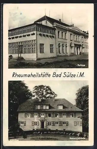 AK Bad Sülze i. M., die Rheumaheilstätte, das Kurhaus und das Nebengebäude