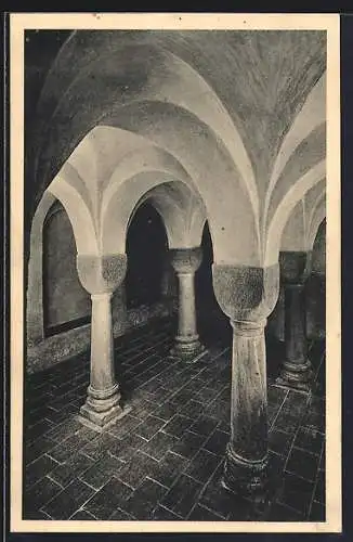 AK Worms-Hochheim, Krypta in der evangel. Kirche