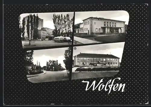 AK Wolfen, Theater der Werktätigen, Leipziger Strasse, Filmtheater und Bahnhof