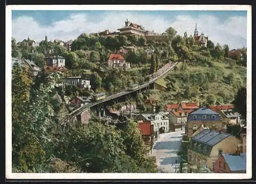 AK Dresden-Loschwitz, Weisser Hirsch und Luisenhof mit Bergbahn