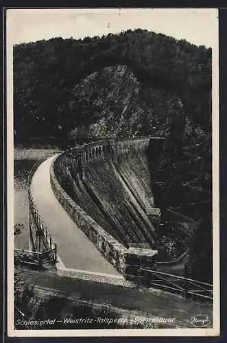 AK Schlesiertal, Weistritz-Talsperre, Sperrmauer