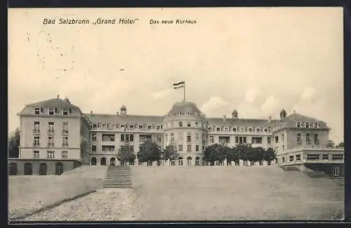 AK Bad Salzbrunn, Grand Hotel, Neues Kurhaus