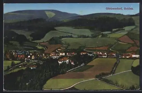 AK Görbersdorf /Schles., Panorama mit Strassenpartien