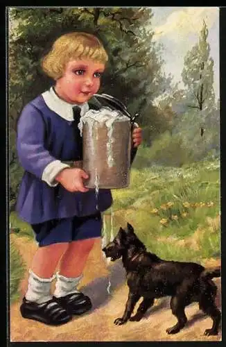 AK Ein Nassauer!, Terrier leckt tropfenden Bierschaum
