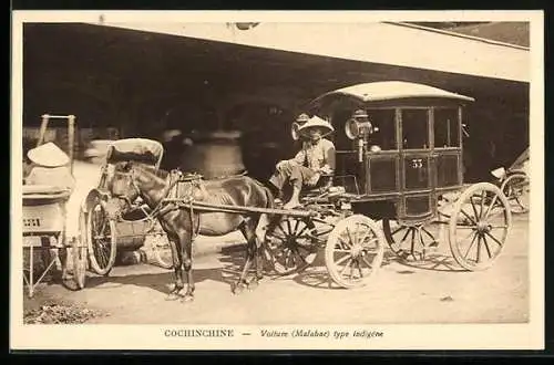 AK Malabar /Cochinchine, Voiture type indigene