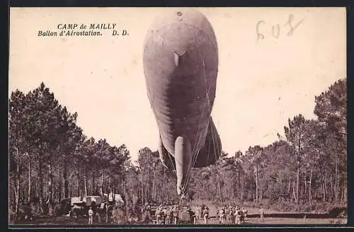 AK Camp de Mailly, Ballon d`Aérostation
