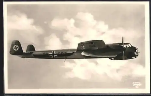 AK Kampfflugzeug Dornier Do 215 im Flug