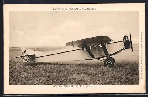 AK Flugzeug Avion-Limousine C. A. F., Compagnie Aérienne Francaise