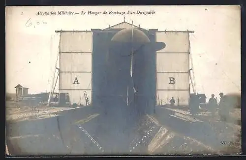 AK Aérostation Militaire, Le Hangar de Remisage d`un Dirigeable, Zeppelin