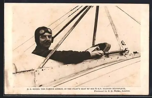 AK Flugzeug Bleriot Monoplane, Pilot B. C. Hucks