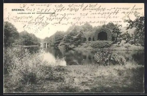 AK Bremen, Laubhallen mit Rickmersbrücke