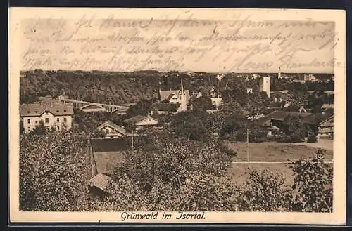 AK Grünwald im Isartal, Teilansicht aus der Vogelschau