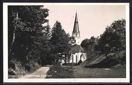 AK Deggendorf, Geiersberg-Kirchlein mit Waldweg