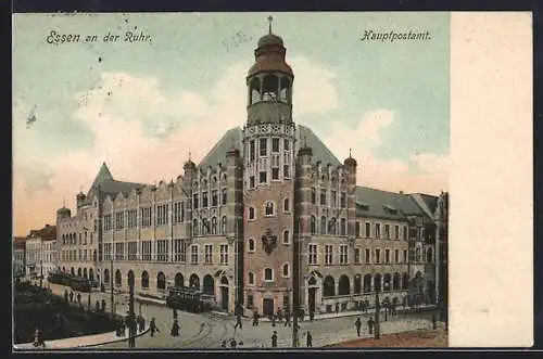 AK Essen an der Ruhr, Partie am Hauptpostamt