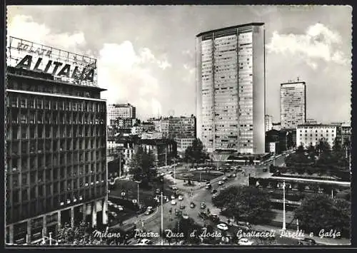 AK Milano, Piazza Duca d`Aosta, Grattacieli Pirelli e Galfa