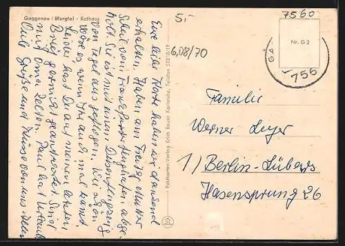 AK Gaggenau /Murgtal, Rathaus