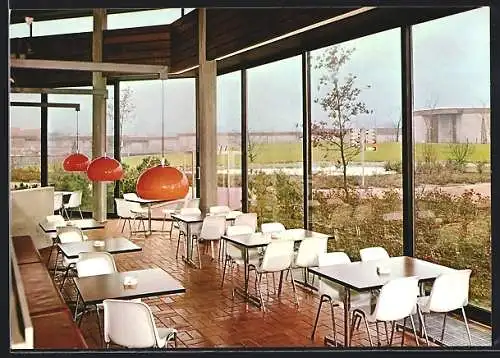 AK Münster / Westfalen, Restaurant im Allwetter Zoo, Innenansicht