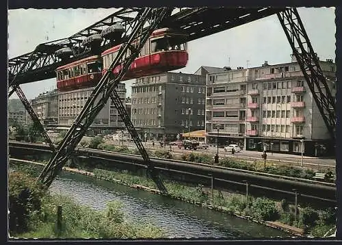 AK Wuppertal-Barmen, Schwebebahn an der Höhne