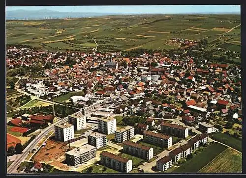 AK Nieder-Olm, Ortspanorama vom Flugzeug aus