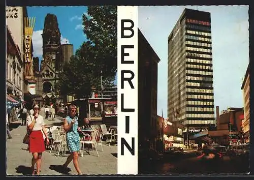 AK Berlin, Kurfürstendamm, Gedächtniskirche und Europacenter