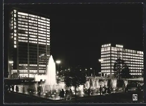 AK Berlin, Ernst-Reuter-Platz bei Nacht