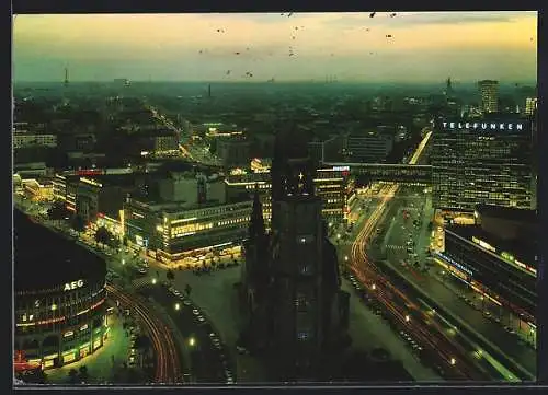 AK Berlin, Europa-Center, Blick vom I-Punkt auf City und Kurfürstendamm