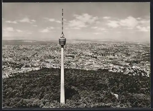 AK Stuttgart, Fernsehturm mit Stadtpanorama