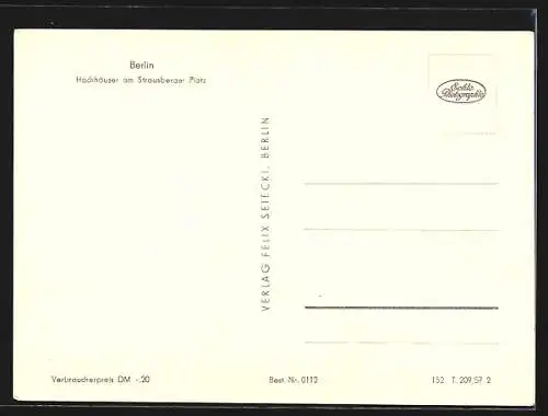 AK Berlin, Hochhäuser am Strausberger Platz