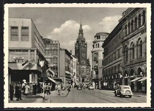 AK Wuppertal, Blick zum Wall & Rathaus