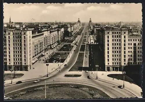 AK Berlin, Stalinallee aus der Vogelschau