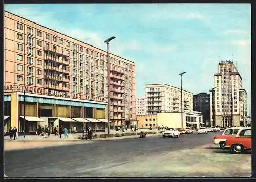 AK Berlin, Karl-Marx-Allee, Hochhäuser