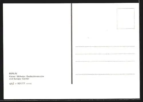 AK Berlin, Kaiser-Wilhelm-Gedächtniskirche und Europa-Center aus der Vogelschau