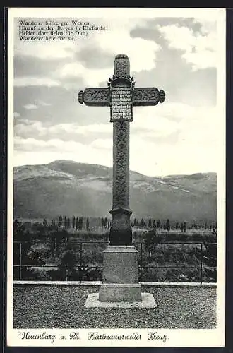 AK Neuenburg / Rhein, Hartmannsweiler Kreuz, Gedicht