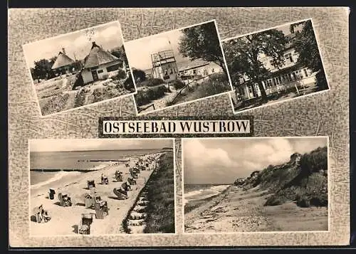 AK Wustrow / Ostseebad, Ortspartien und Strandpartien mit Strandkörben und Dünen