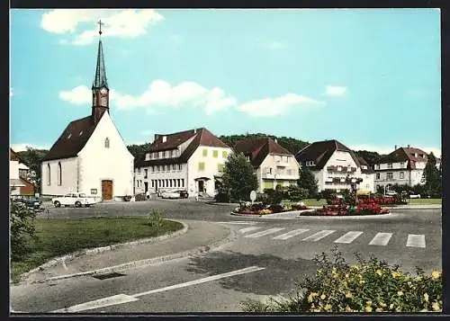 AK Unteruhldingen a. B., Strassenpartie bei der Kirche