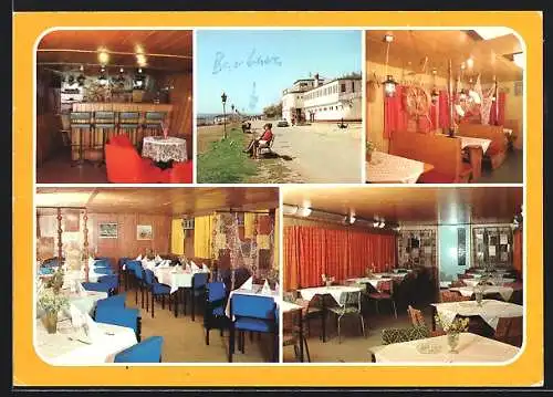 AK Seeburg / Eisleben, Schiffsgaststätte Seeperle, Bar, Aussenansicht, Weinstube, Speiserestaurant