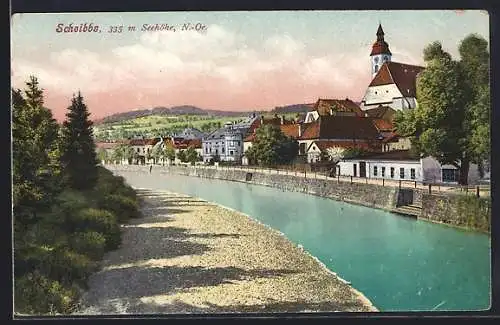 AK Scheibbs, Teilansicht mit Kirche