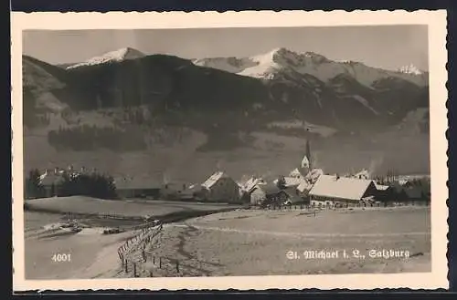 AK St. Michael i. L. /Salzburg, Ortsansicht mit Umgebung und Bergpanorama