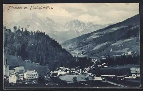 AK Filzmoos, Gesamtansicht mit Bischofsmütze