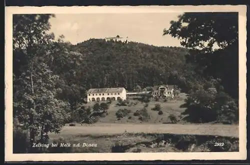 AK Zelking a. d. Donau, Erholungsheim Zelking der Bahngehilfen der ehemaligen Anglo-Bank und der Credit-Anstalt