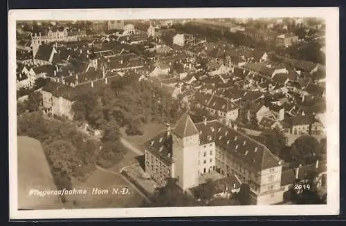 AK Horn /N.-D., Teilansicht vom Flugzeug aus, mit Turmgebäude