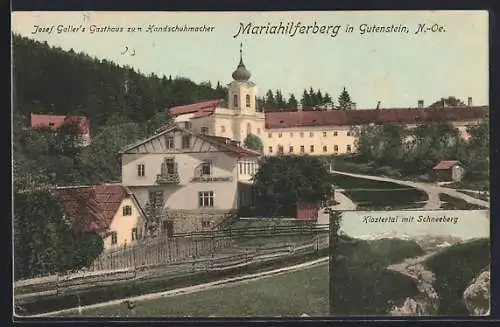 AK Gutenstein, Gasthaus Zum Handschuhmacher von Josef Galler, Kloster am Mariahilfberg